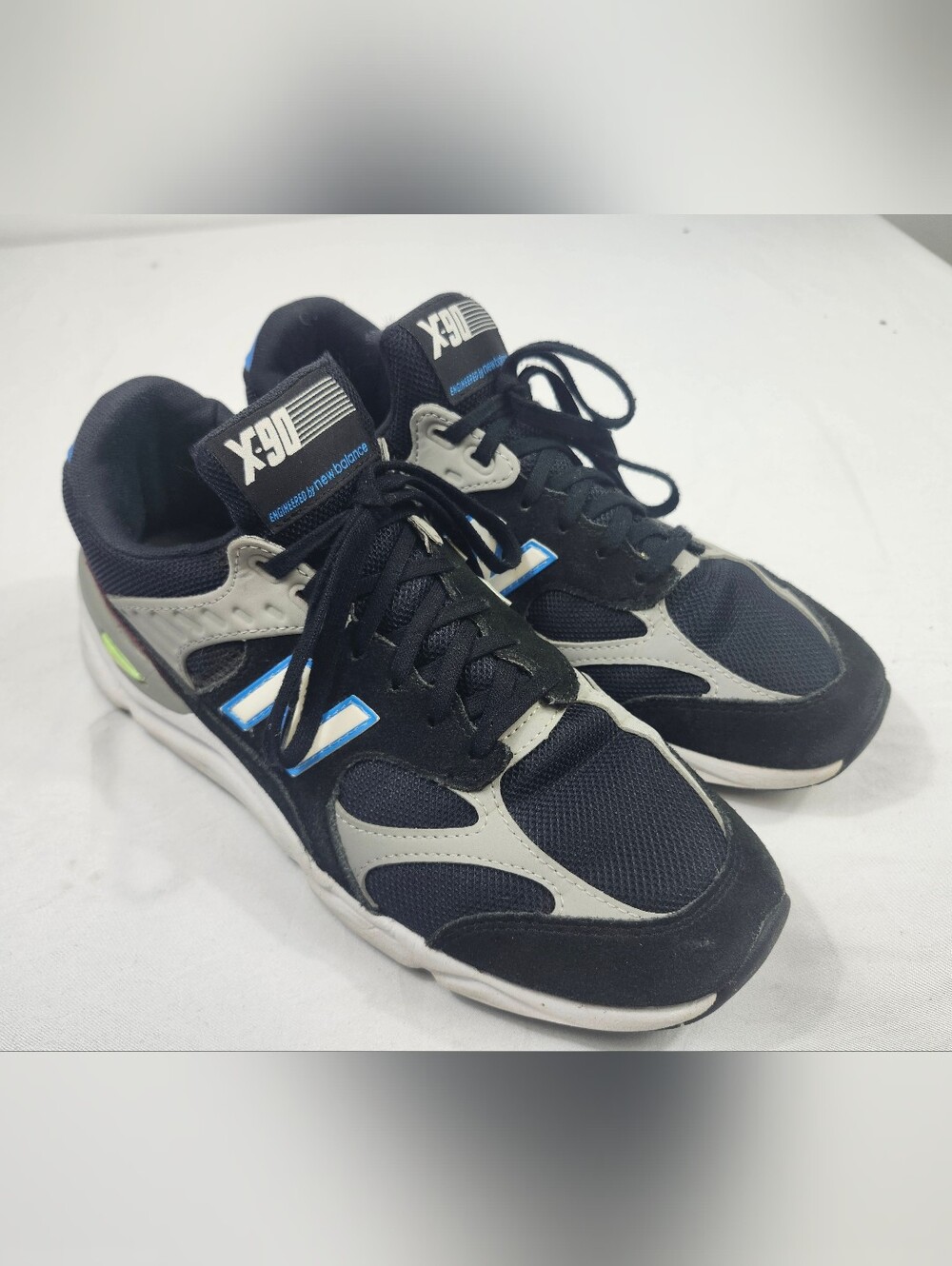 New Balance X-90 Men’s 10 D Black, Gray & Blue Athletic Sneakers Shoes
